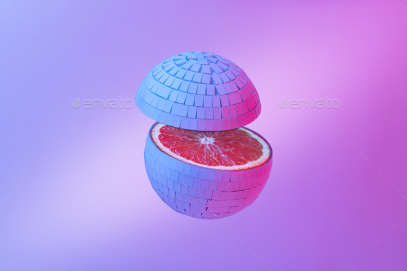 Disco Ball (orange/pink) | Poster