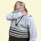 Old senior bearded man suffering from neckache. - PhotoDune Item for Sale