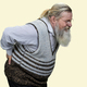 Aged long-bearded man suffering from back pain. - PhotoDune Item for Sale