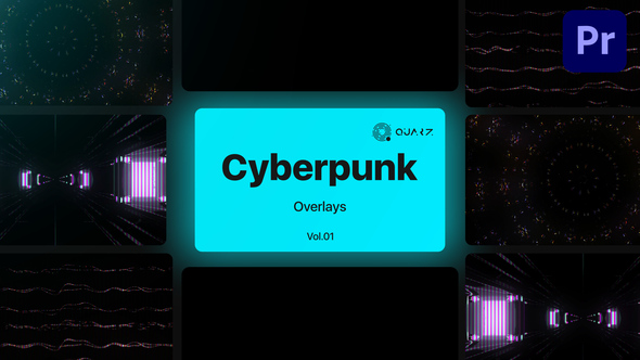 Cyberpunk Overlays for Premiere Pro Vol. 01
