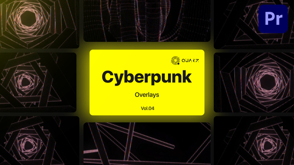 Cyberpunk Overlays for Premiere Pro Vol. 04