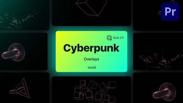 Cyberpunk Overlays for Premiere Pro Vol. 05