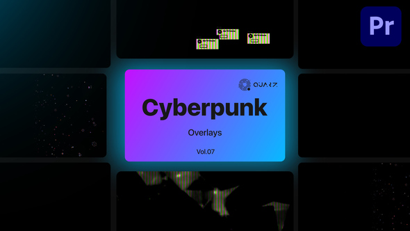 Cyberpunk Overlays for Premiere Pro Vol. 07