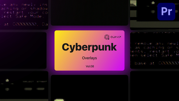 Cyberpunk Overlays for Premiere Pro Vol. 08