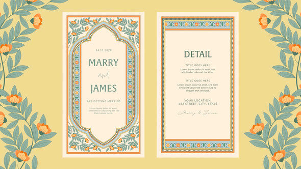 Indian Wedding Invitation Template Elements template preview
