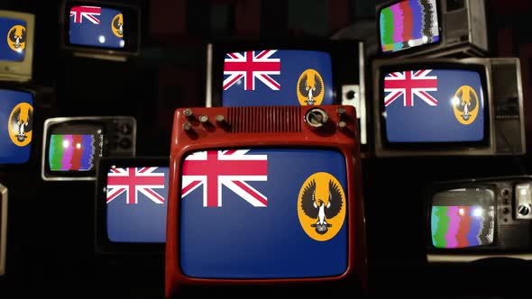Flag Of South Australia on Retro TVs. alt