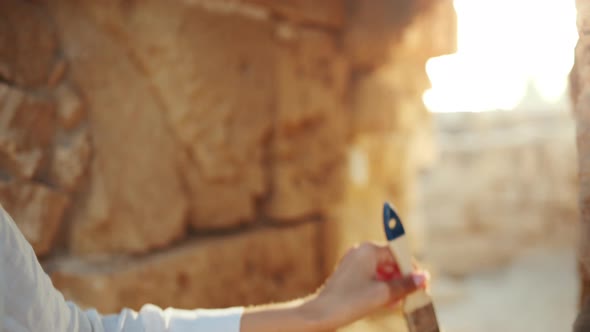 Woman Pianists Two Hand Opens the Grand Piano and Starts Playing Classical Music alt