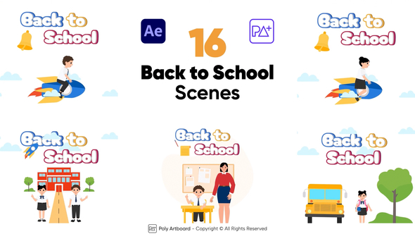 Back to School Scenes For After Effects