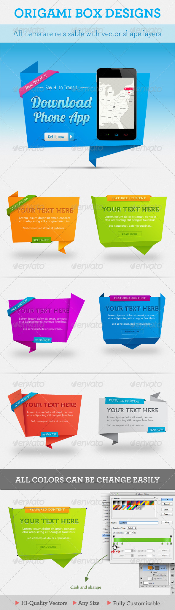Origami Boxes - Sliders & Features Web Elements