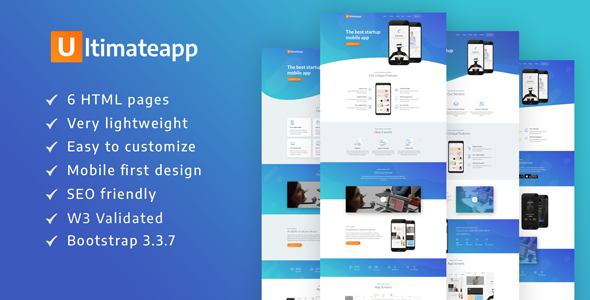 ULTIMATEAPP A Lightweight Modern App Landing Template