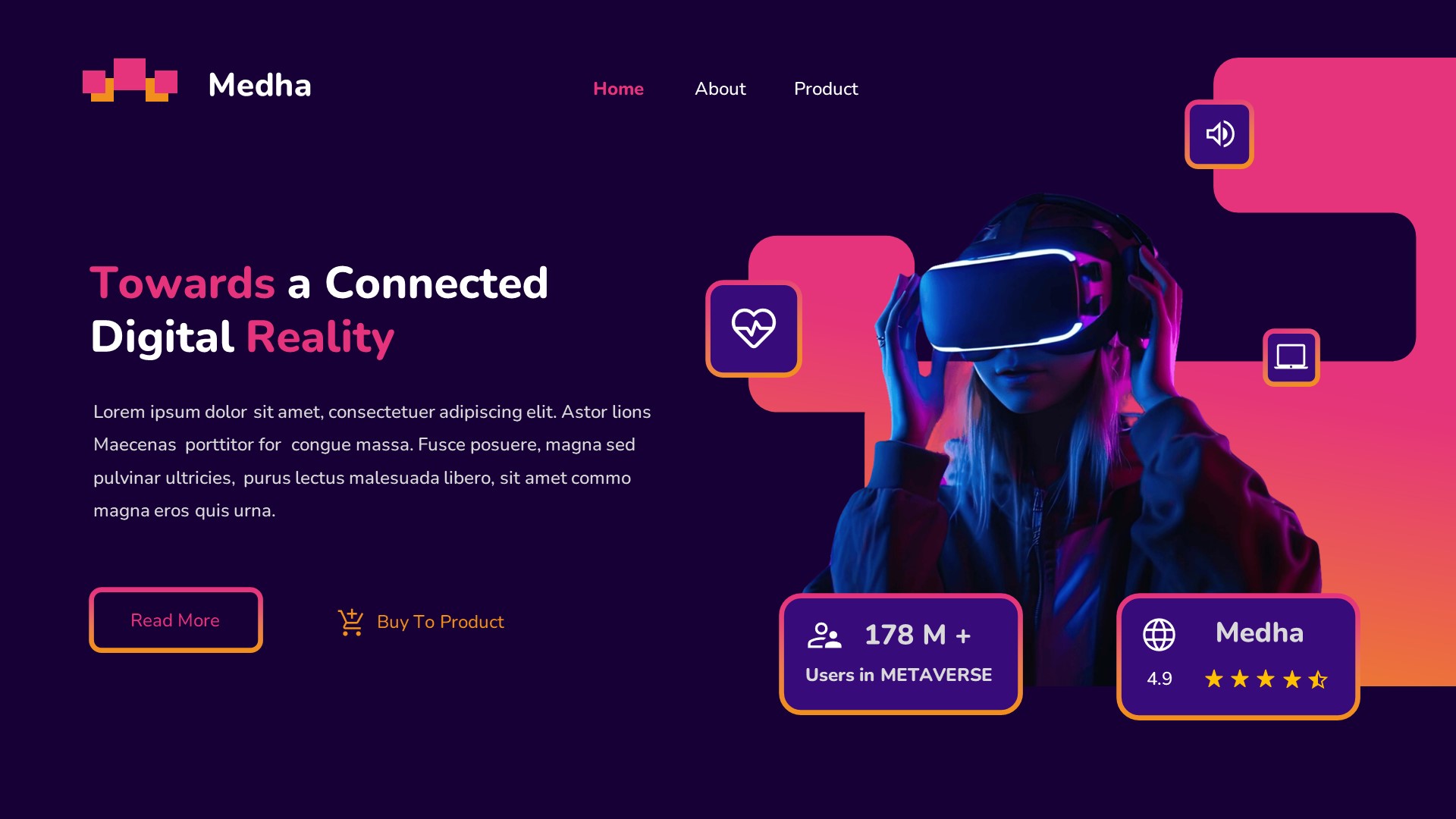 Medha - Metaverse & Technology Keynote Template, Presentation Templates