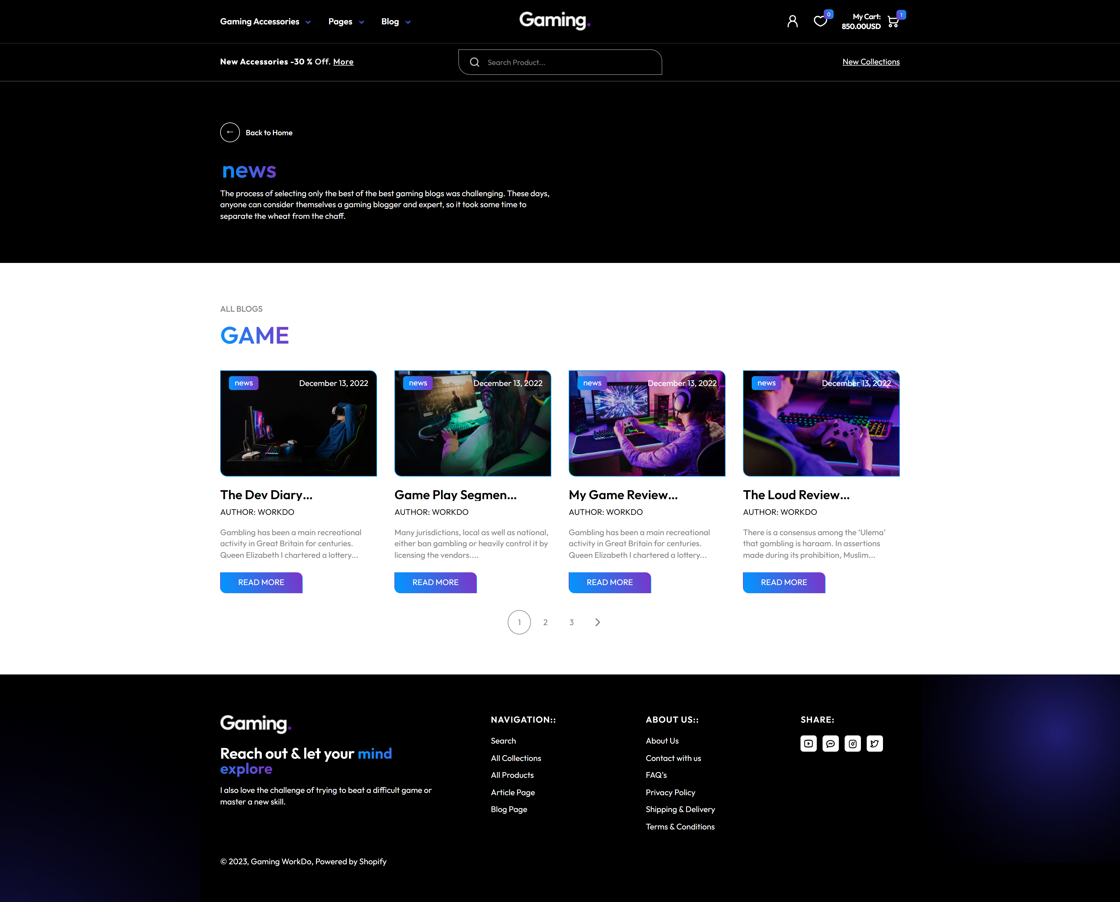 Gaming - Shopify 2.0 eCommerce Theme by RajodiyaInfotech | ThemeForest