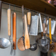 Old kitchen utensils on rack - PhotoDune Item for Sale