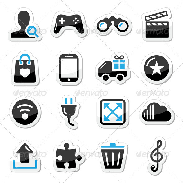 Web Internet Icons Set - Vector - Web Technology