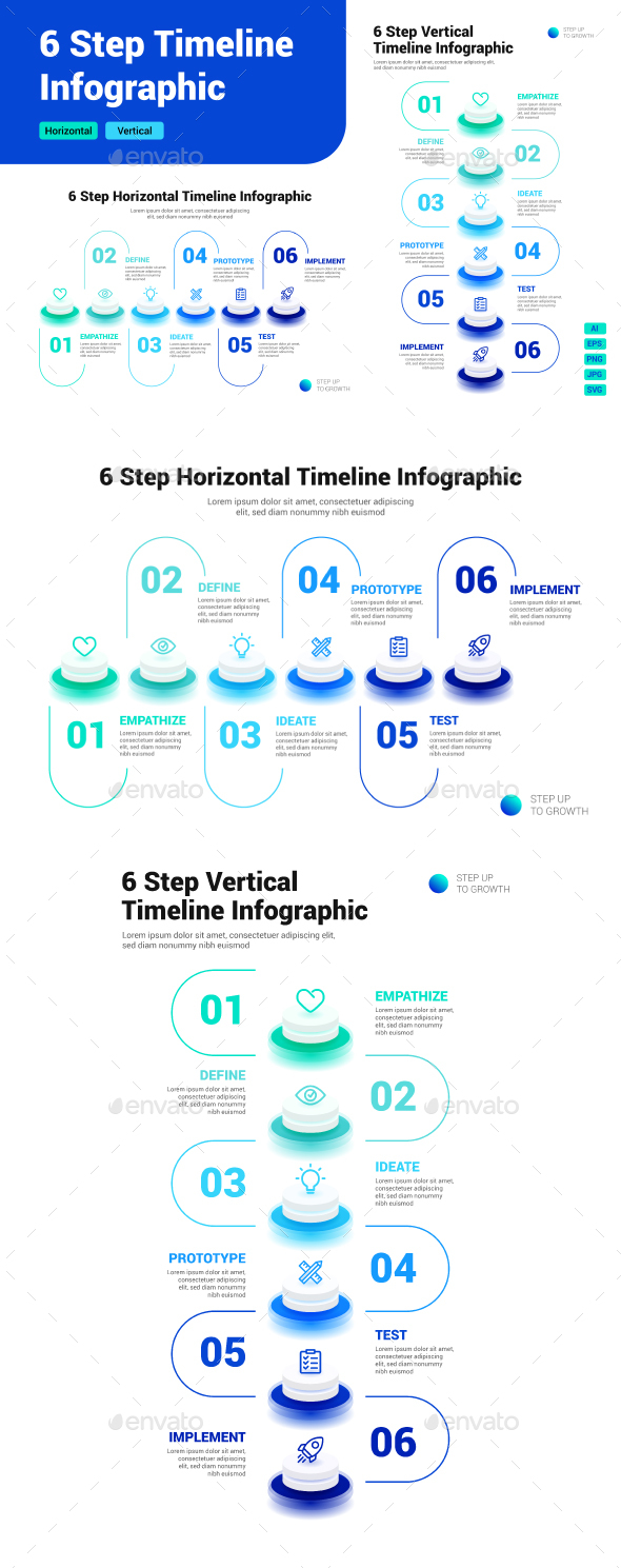6 Step Timeline Infographic