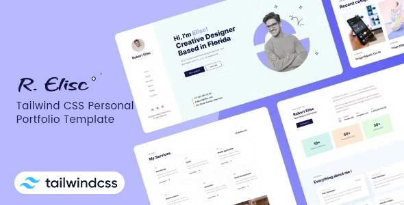 R.Elisc - Tailwind CSS Personal Portfolio Template