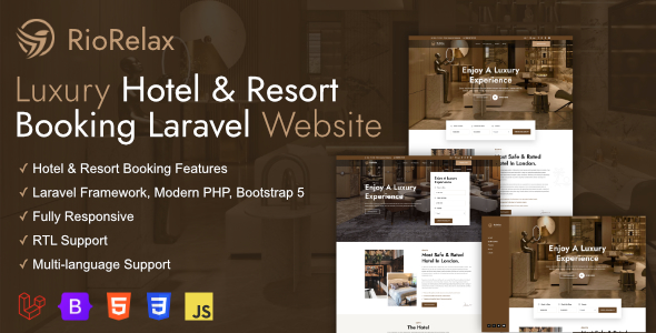RioRelax  Laravel Luxury Hotel & Resort Booking Website