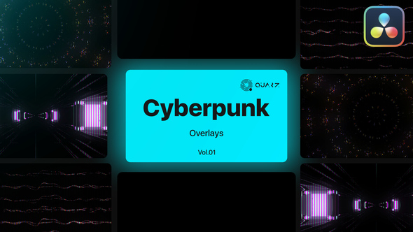 Cyberpunk Overlays for DaVinci Resolve Vol. 01