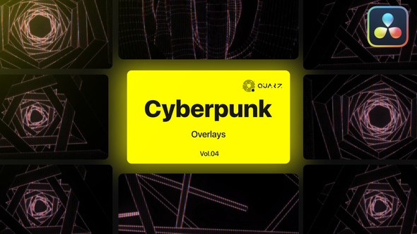 Cyberpunk Overlays for DaVinci Resolve Vol. 04