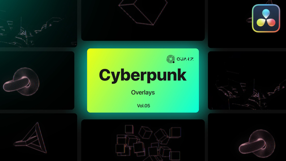Cyberpunk Overlays for DaVinci Resolve Vol. 05