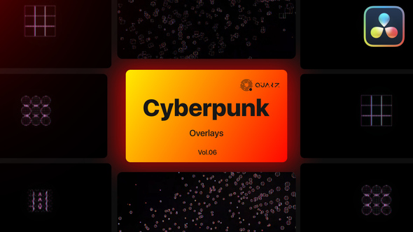 Cyberpunk Overlays for DaVinci Resolve Vol. 06