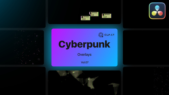 Cyberpunk Overlays for DaVinci Resolve Vol. 07