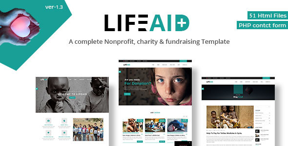 Life Aid Multipurpose Charity Donation and Fundraising Responsive Template