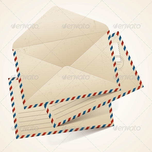 Stack of Old Vintage Envelopes. - Patterns Decorative