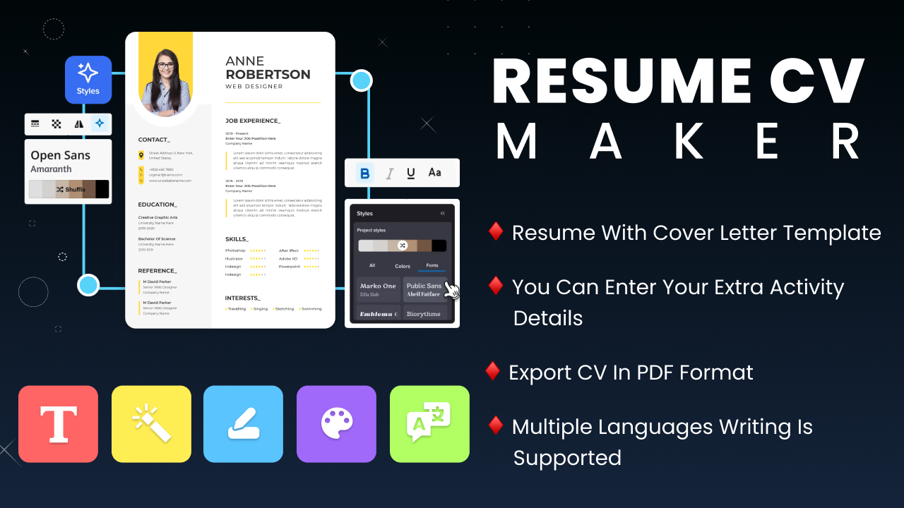 Resume CV Maker - Resume Builder - Professional CV Template Maker - CV ...