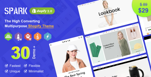 Spark – Multipurpose, Minimal & Modern Shopify Themes OS 2.0 – RTL Support