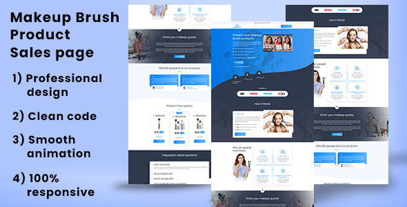 Makeup brush –  product sales page