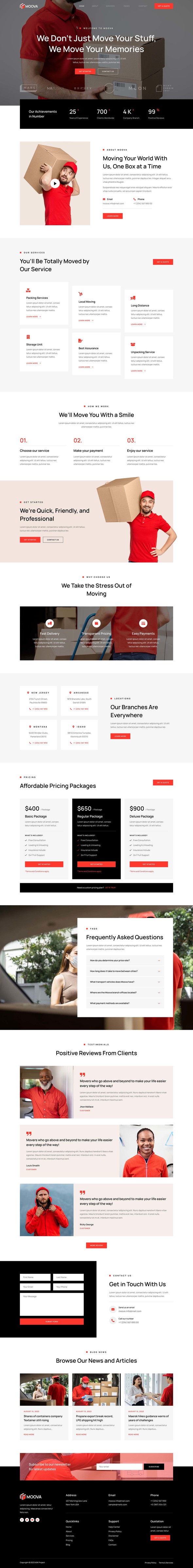 Moova - Moving & Transport Company Elementor Template Kit