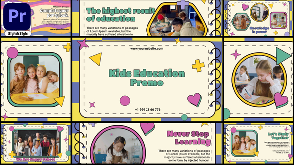 Kids Education Promo | Back to School | MOGRT Premiere Pro template preview