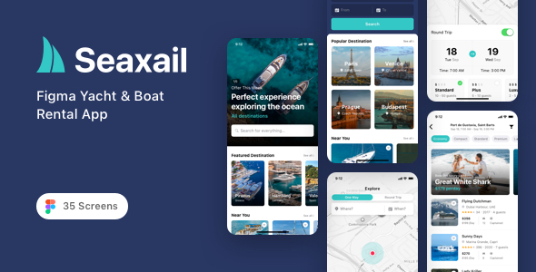 Seaxail - Figma Yacht & Boat Rental App