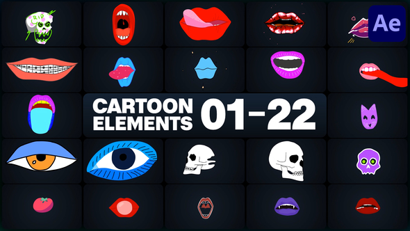 Cartoon Elements for After Effects Elements template preview