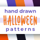 Hand Drawn Halloween Seamless Patterns