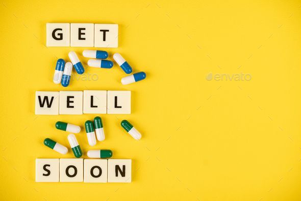 Medical concept for text Get Well Soon
