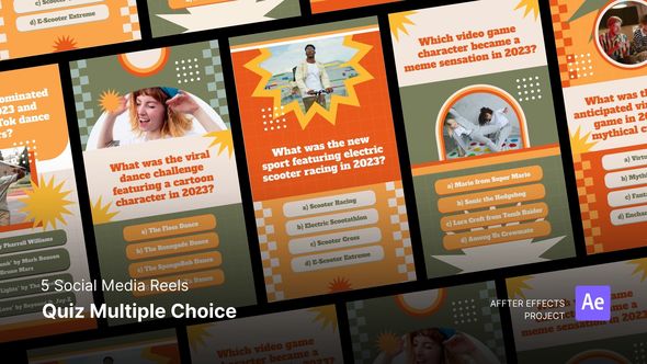 Social Media Reels - Quiz Mutiple Choice After Effects Template Product Promo template preview