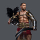 Gladiator with a stylish beard wears intricately designed lightweight armor - PhotoDune Item for Sale