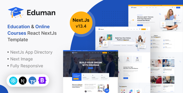 Eduman – Education & Online Courses React, NextJs Template by BDevs