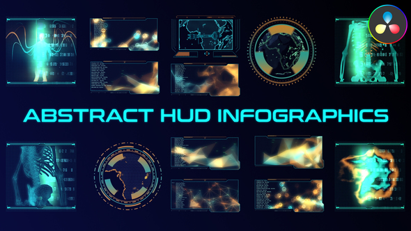 Abstract HUD Infographics for DaVinci Resolve