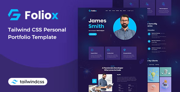 Foliox - Tailwind CSS Personal Portfolio Template