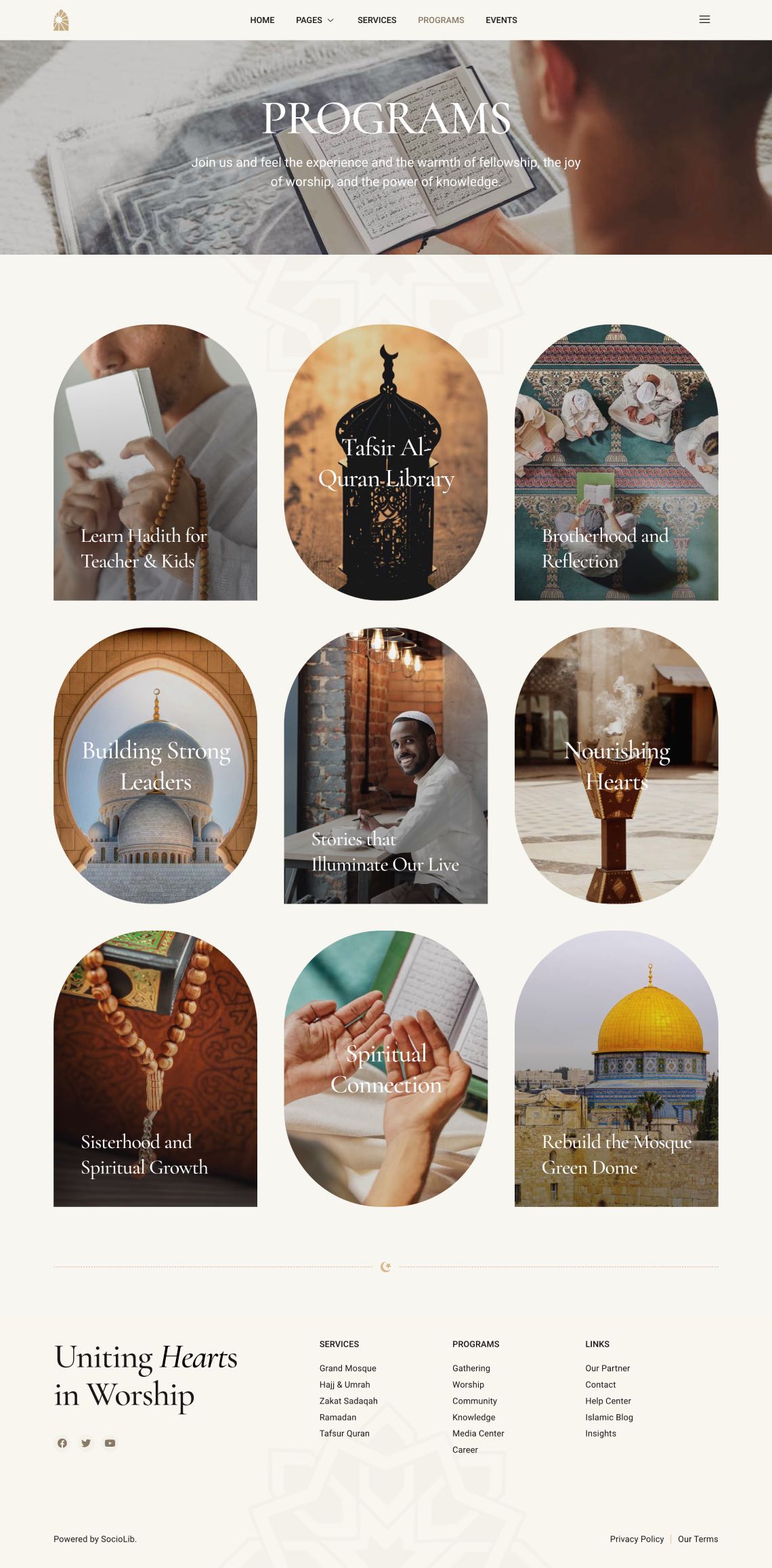 Mosque Program Salam - Mosque & Islamic Center Elementor Template Kit by kitpixel