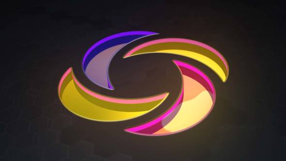 3D Neon Glass Logo Reveal Logo Stings template preview