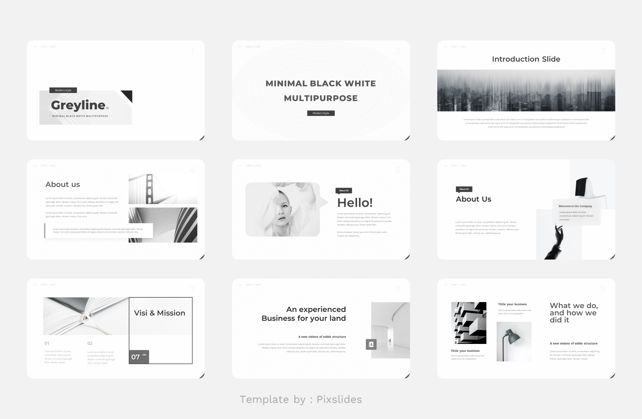 Minimal Black and White Multipurpose PowerPoint Template, Presentation ...