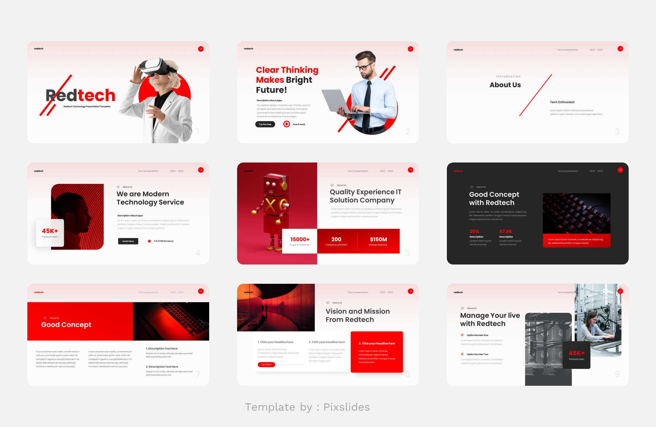 Redtech - Red Technology keynote Template, Presentation Templates ...