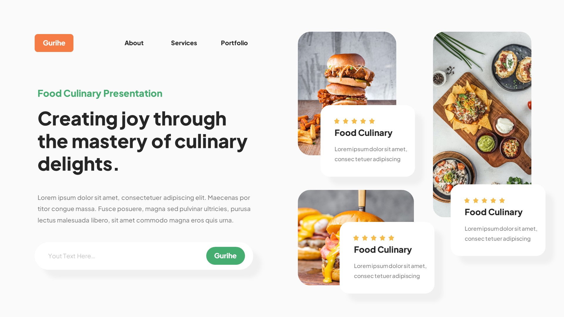 Gurihe - Food Culinary Powerpoint Template, Presentation Templates