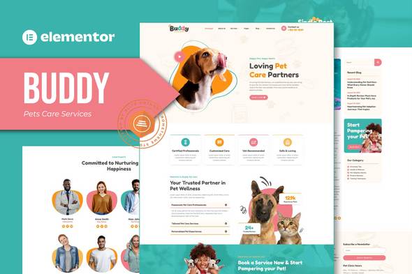 Buddy - Pet Care Services Elementor Template Kit