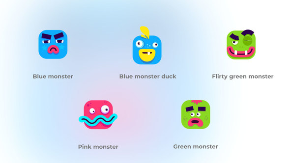 Square Monsters - Avatars Concept