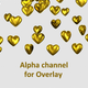 Gold Hearts Confetti Falling 3D Alpha Channel - VideoHive Item for Sale